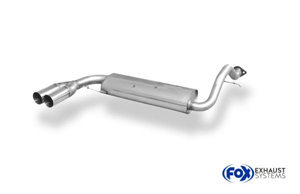 Endschalldämpfer quer - 2x70 Typ 10 links passend für: Honda CRX II (Bj. 1987-1992)
